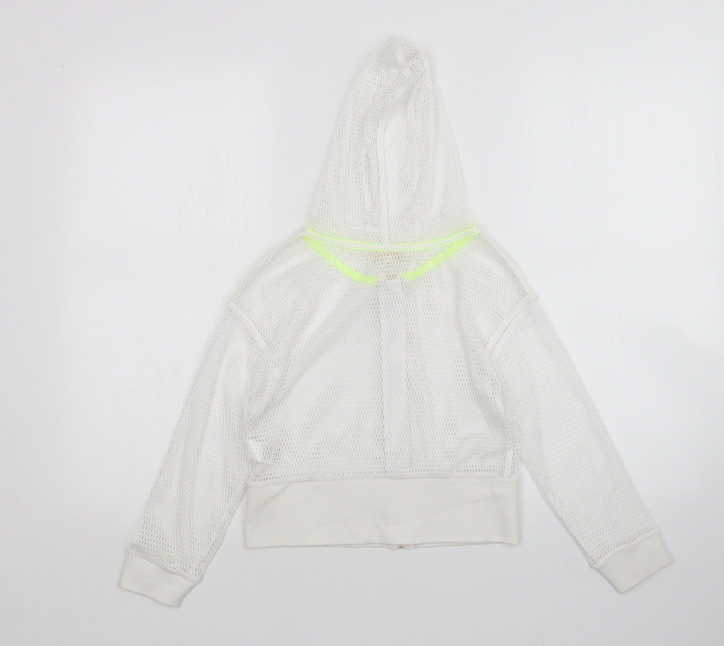 River Island Girls White  Mesh Full Zip Hoodie Size 7-8 Years