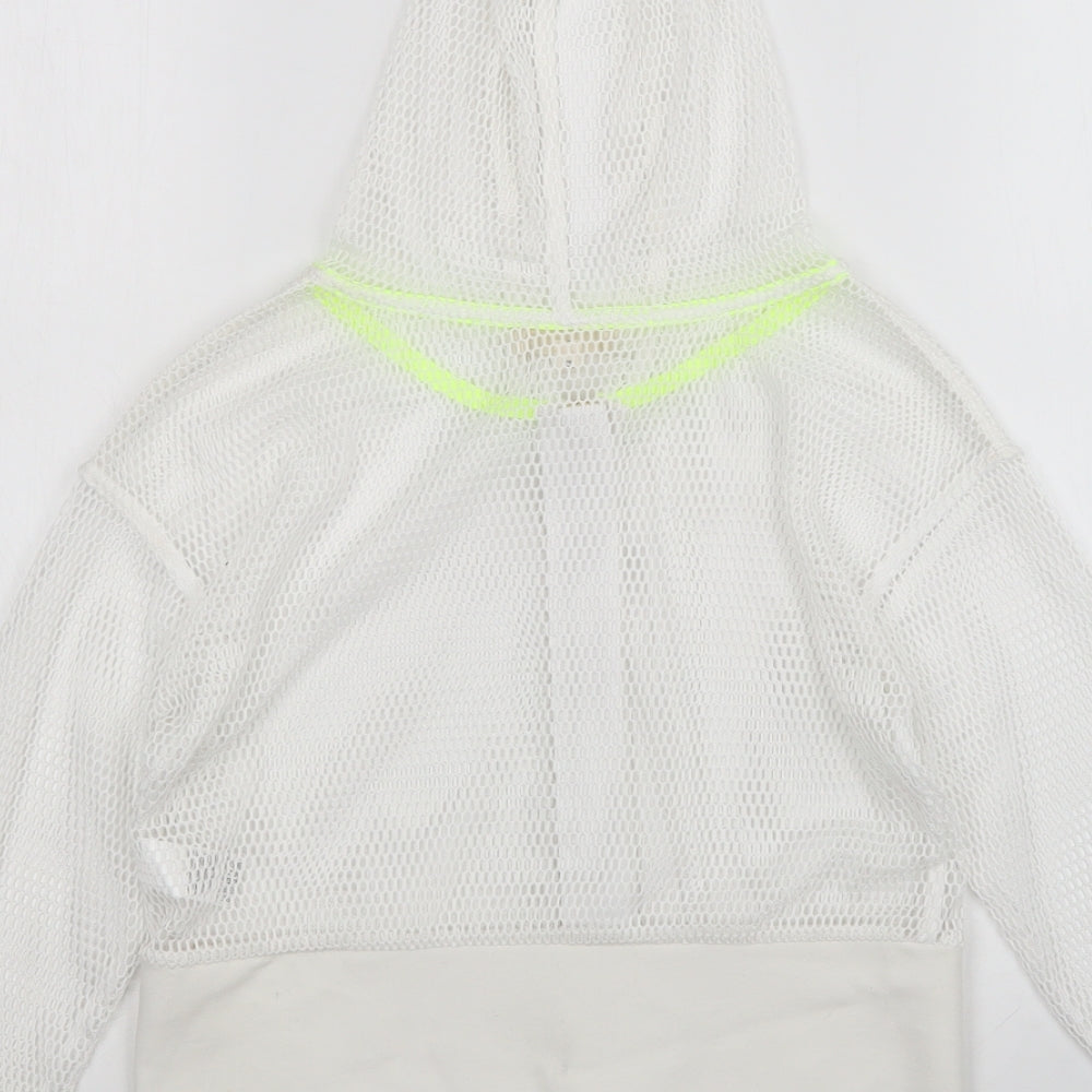River Island Girls White  Mesh Full Zip Hoodie Size 7-8 Years