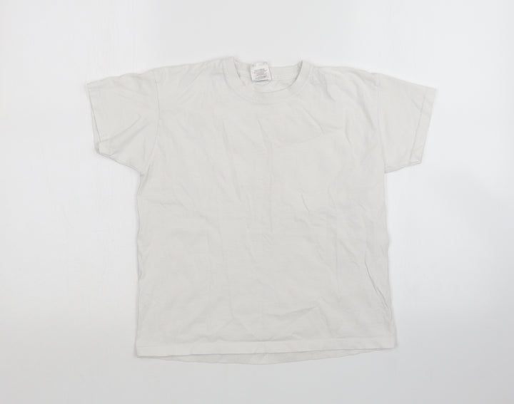 Fruit of the Loom Boys White Basic T-Shirt Size 7-8 Years