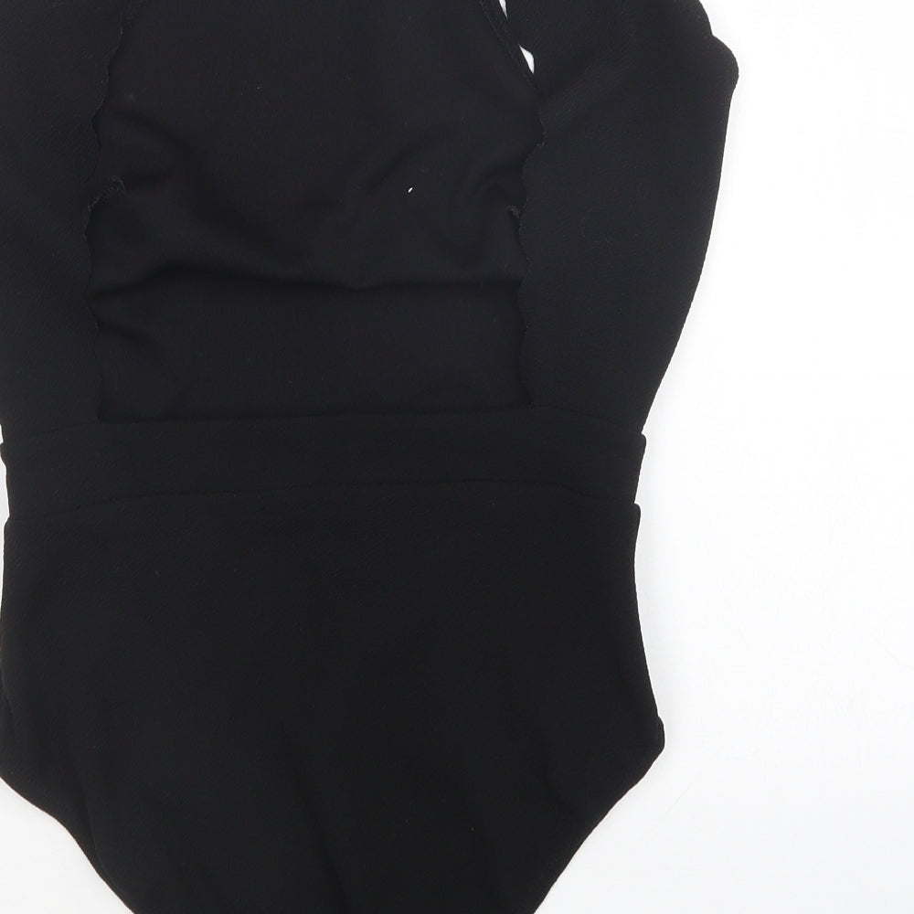 Boohoo Womens Black   Bodysuit One-Piece Size 10