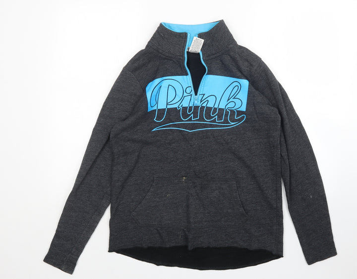 PINK Womens Grey Pullover Sweatshirt Size XS