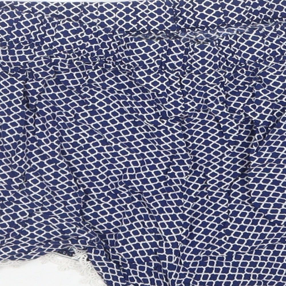 Primark Womens Blue Geometric   Sleep Shorts Size S
