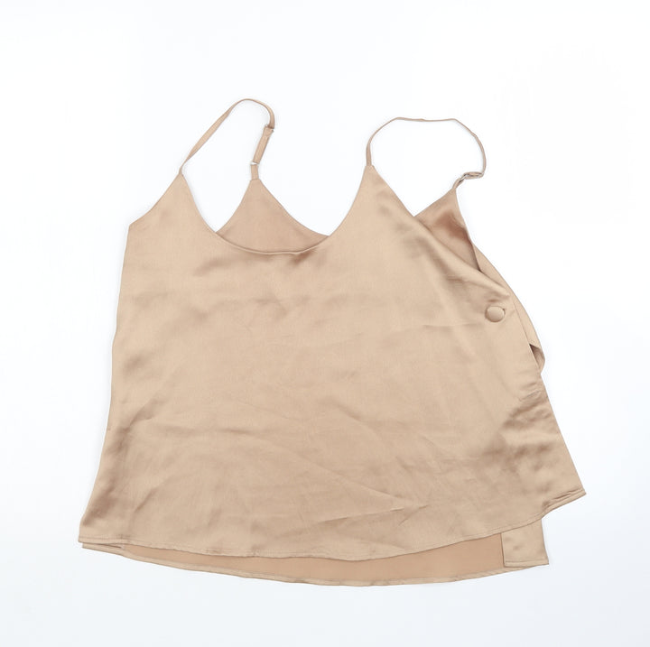 Boohoo Womens Brown Basic Tank Size 10