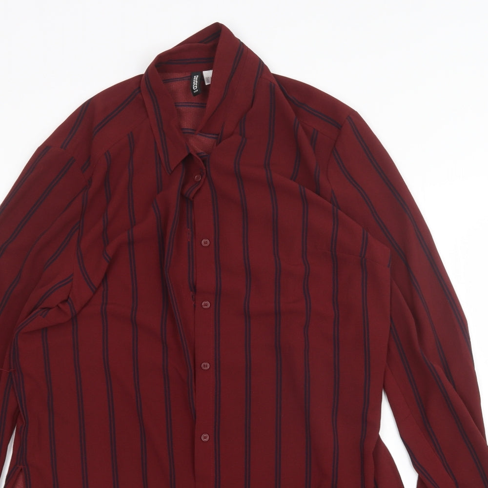 H&M Womens Multicoloured Striped  Shirt Dress  Size 10