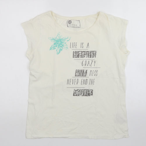 Niren Womens White   Basic T-Shirt Size 14