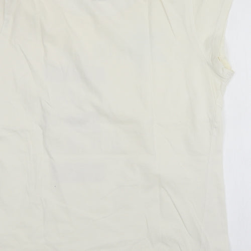 Niren Womens White   Basic T-Shirt Size 14