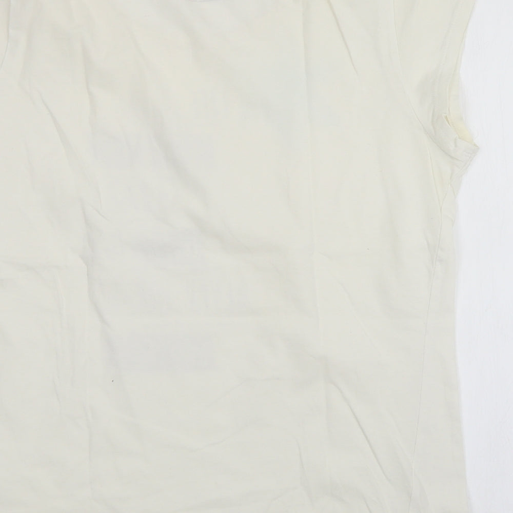 Niren Womens White   Basic T-Shirt Size 14