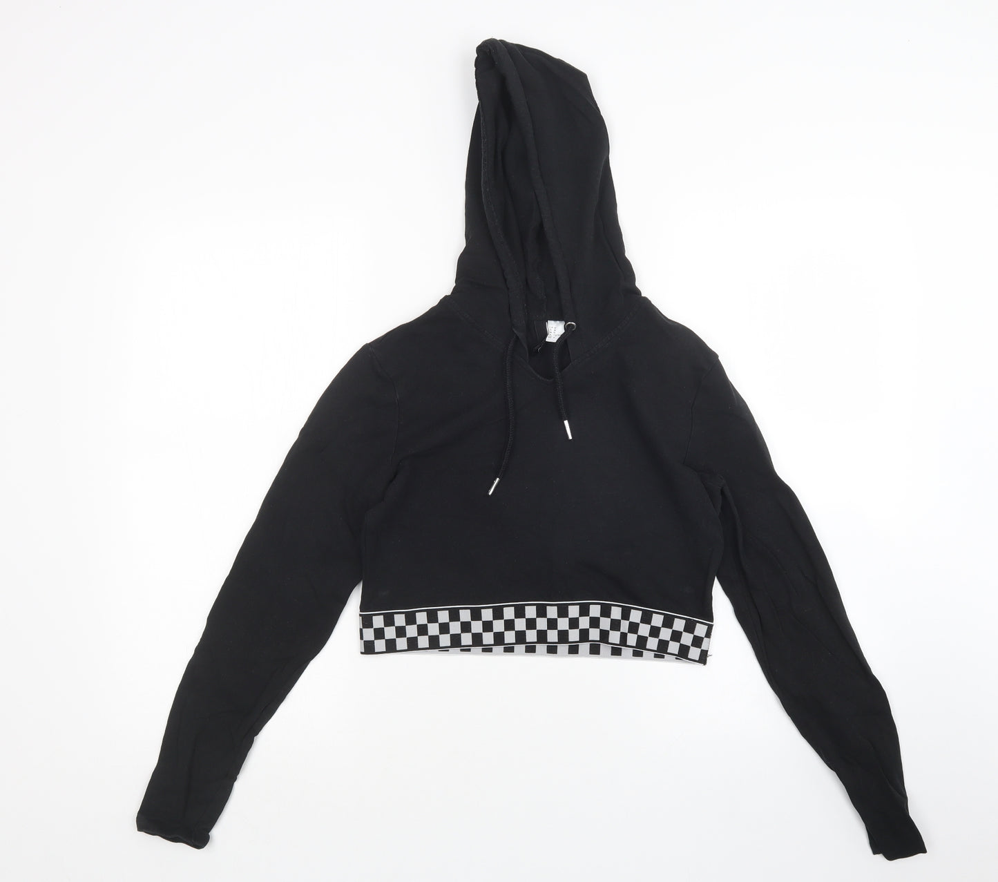 H&M Womens Black   Pullover Hoodie Size M  - Cropped