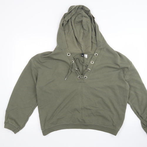 H&M Womens Green   Pullover Hoodie Size M
