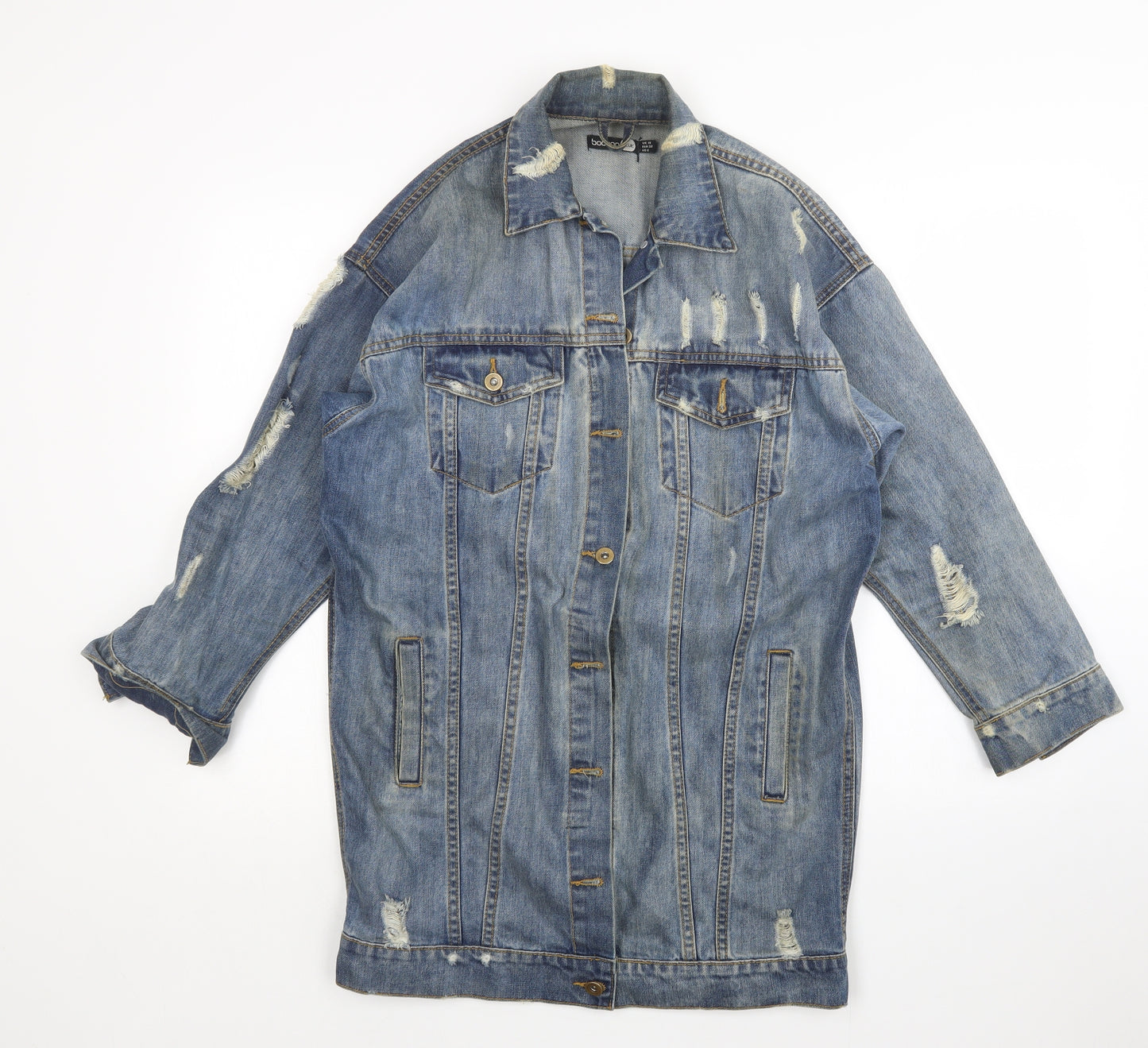 Boohoo Womens Blue  Denim Jacket  Size 10  - longline
