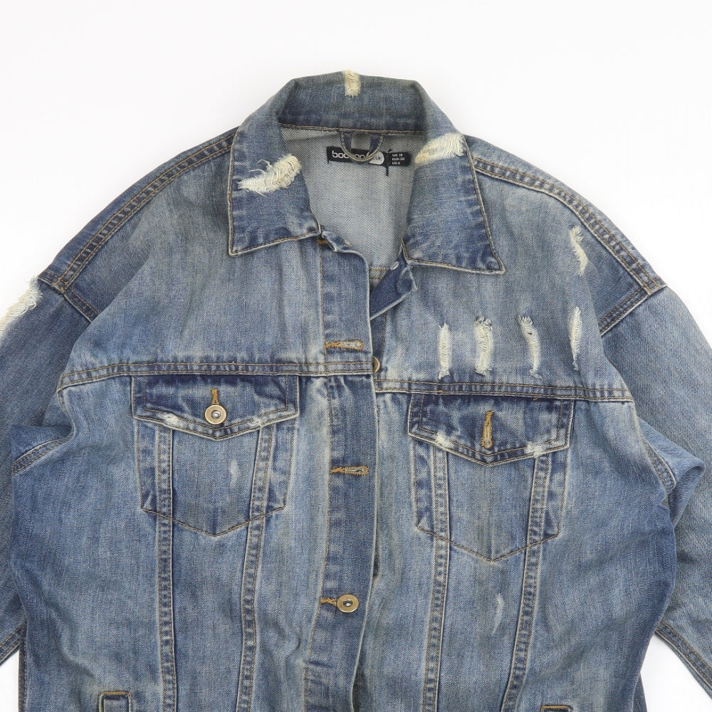 Boohoo Womens Blue  Denim Jacket  Size 10  - longline