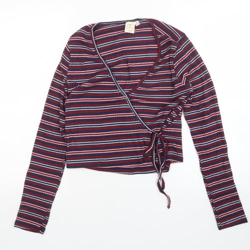 In The Moment  Womens Multicoloured Striped  Pullover Jumper Size M