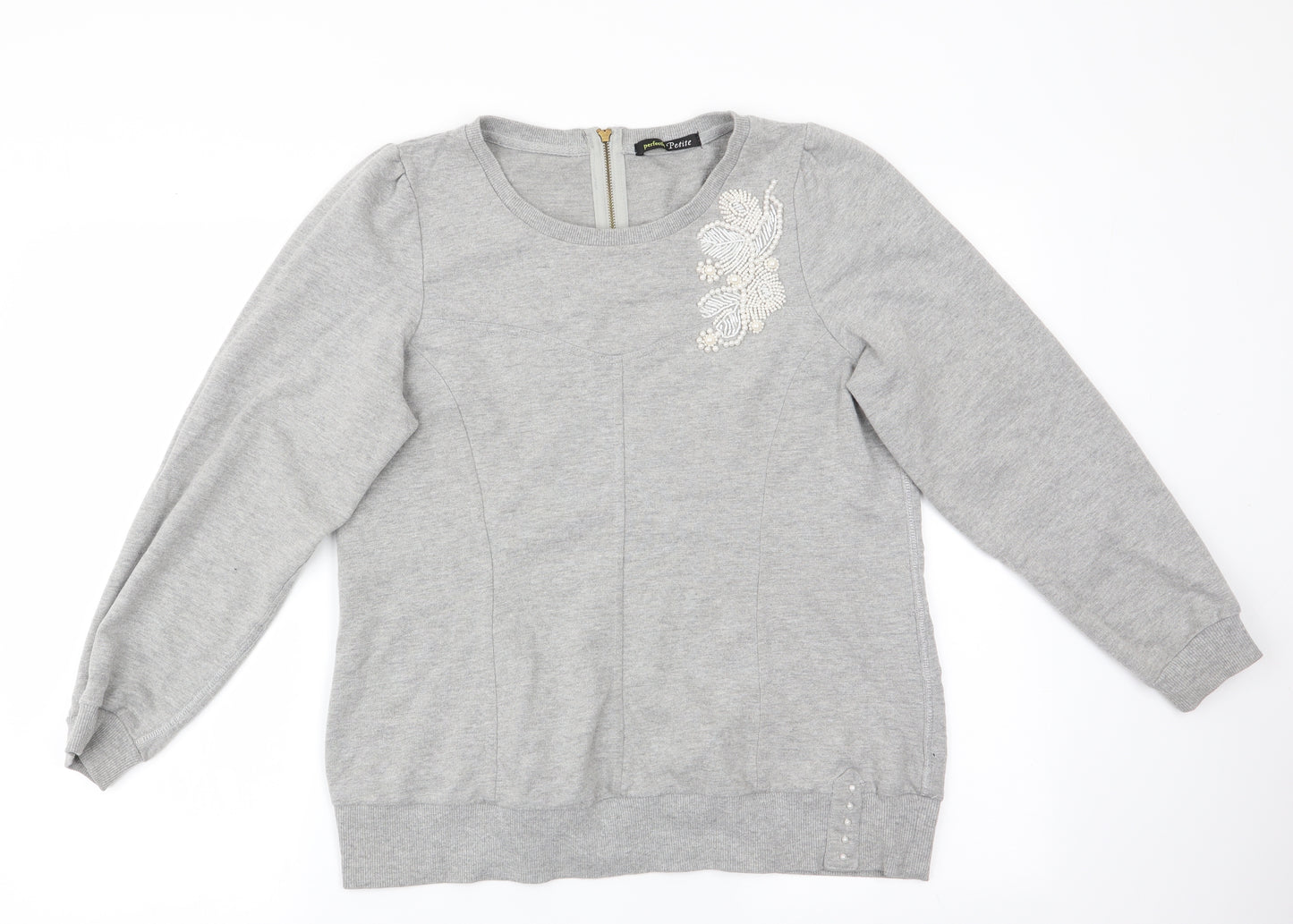 George Womens Grey Floral  Pullover Jumper Size 16