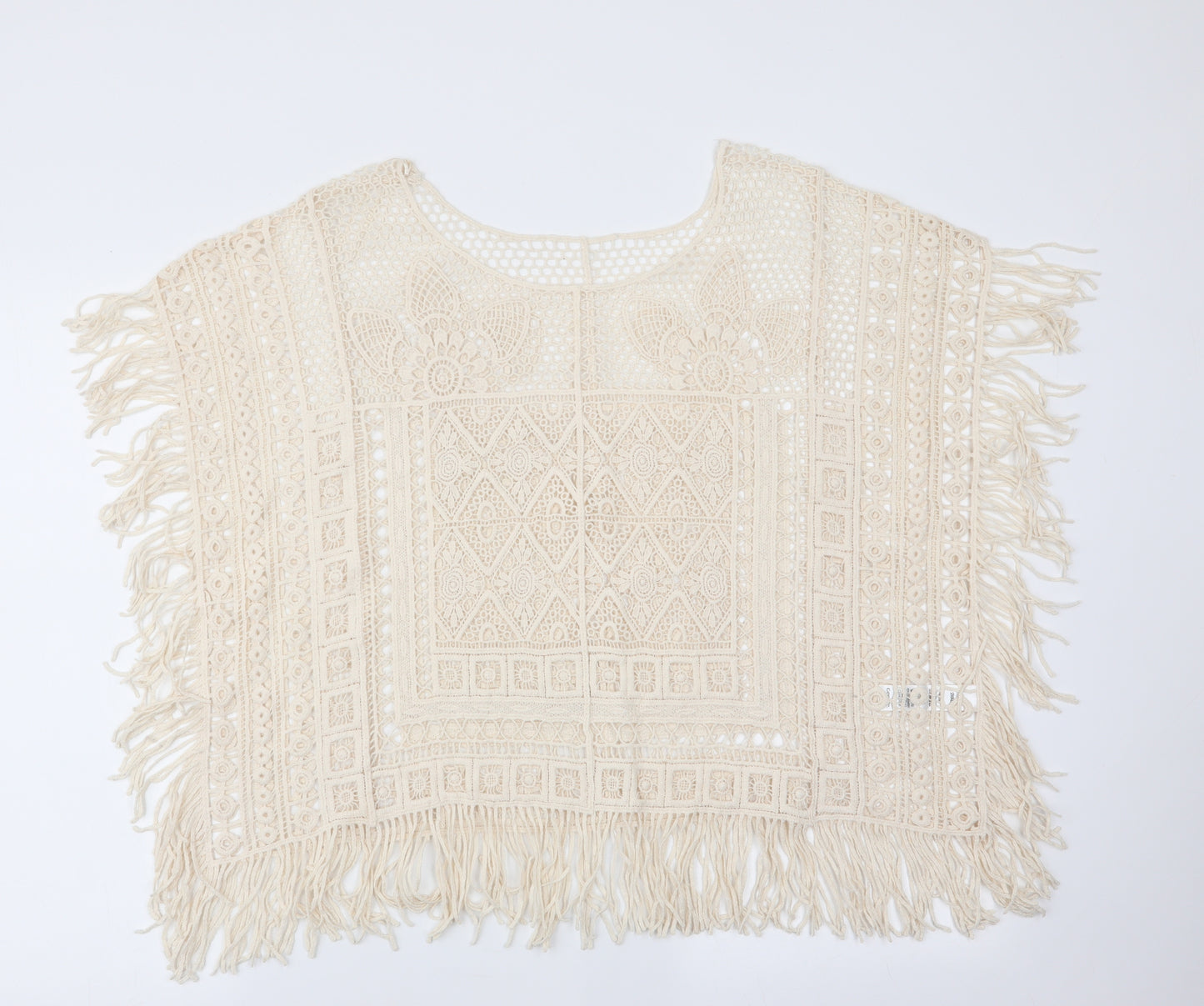 George Womens Ivory Floral  Cape Jumper Size S