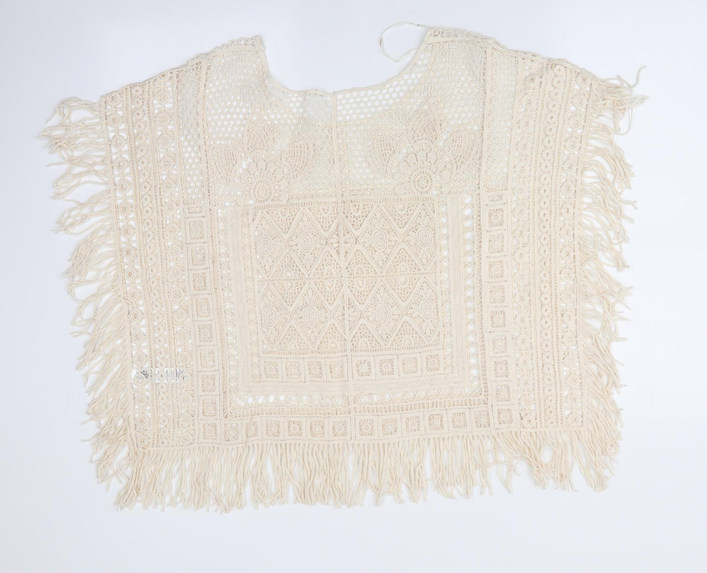 George Womens Ivory Floral  Cape Jumper Size S