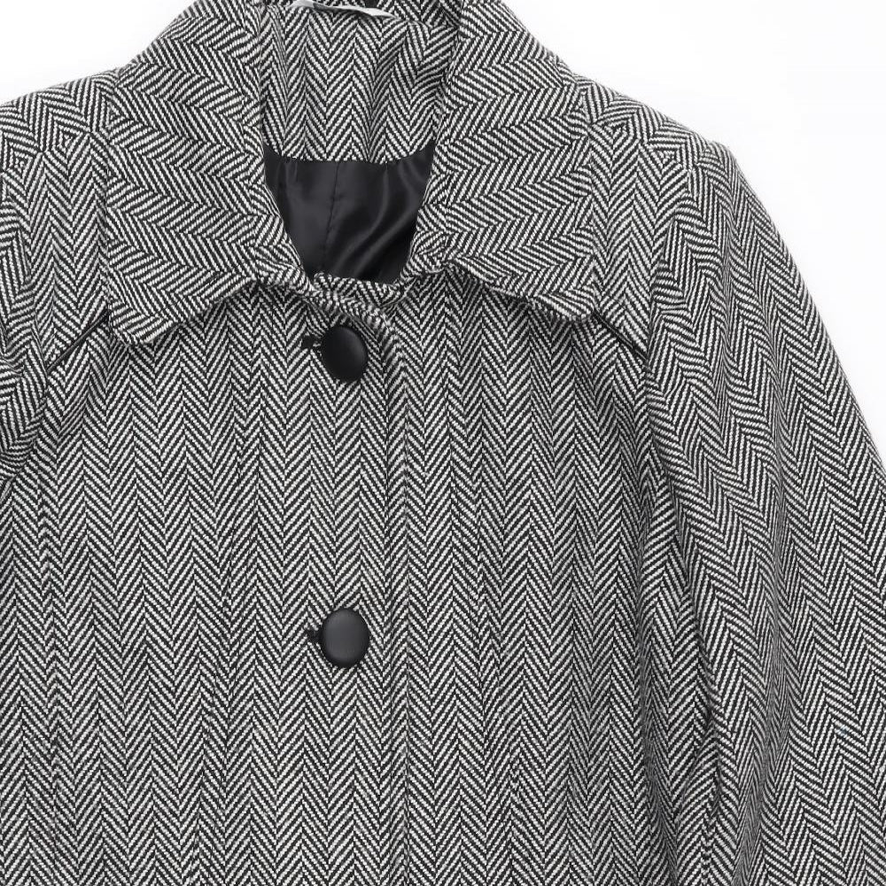 Special Collection  Womens Black Herringbone  Overcoat Coat Size 18
