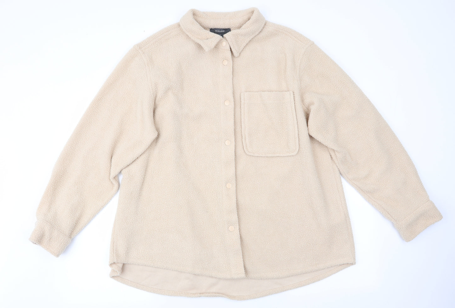 Primark Womens Beige   Jacket Coat Size 14  - Fleece Feel Exterior