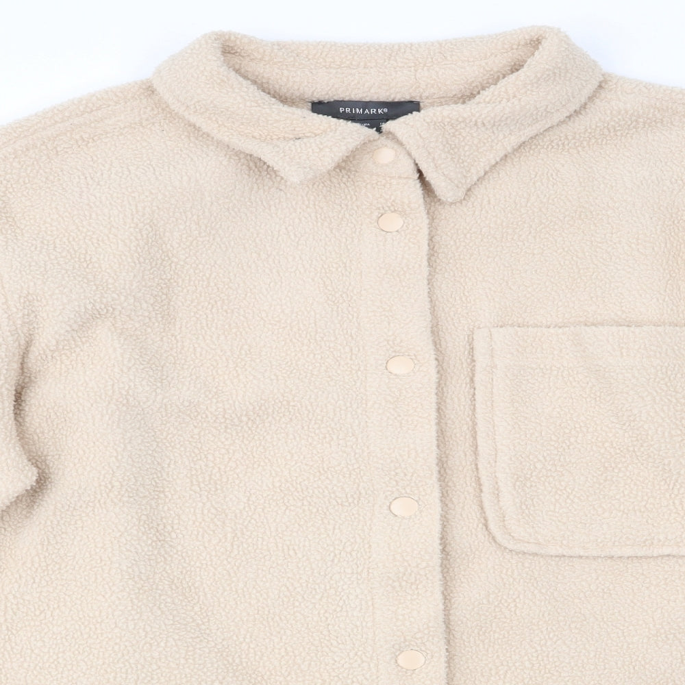 Primark Womens Beige   Jacket Coat Size 14  - Fleece Feel Exterior