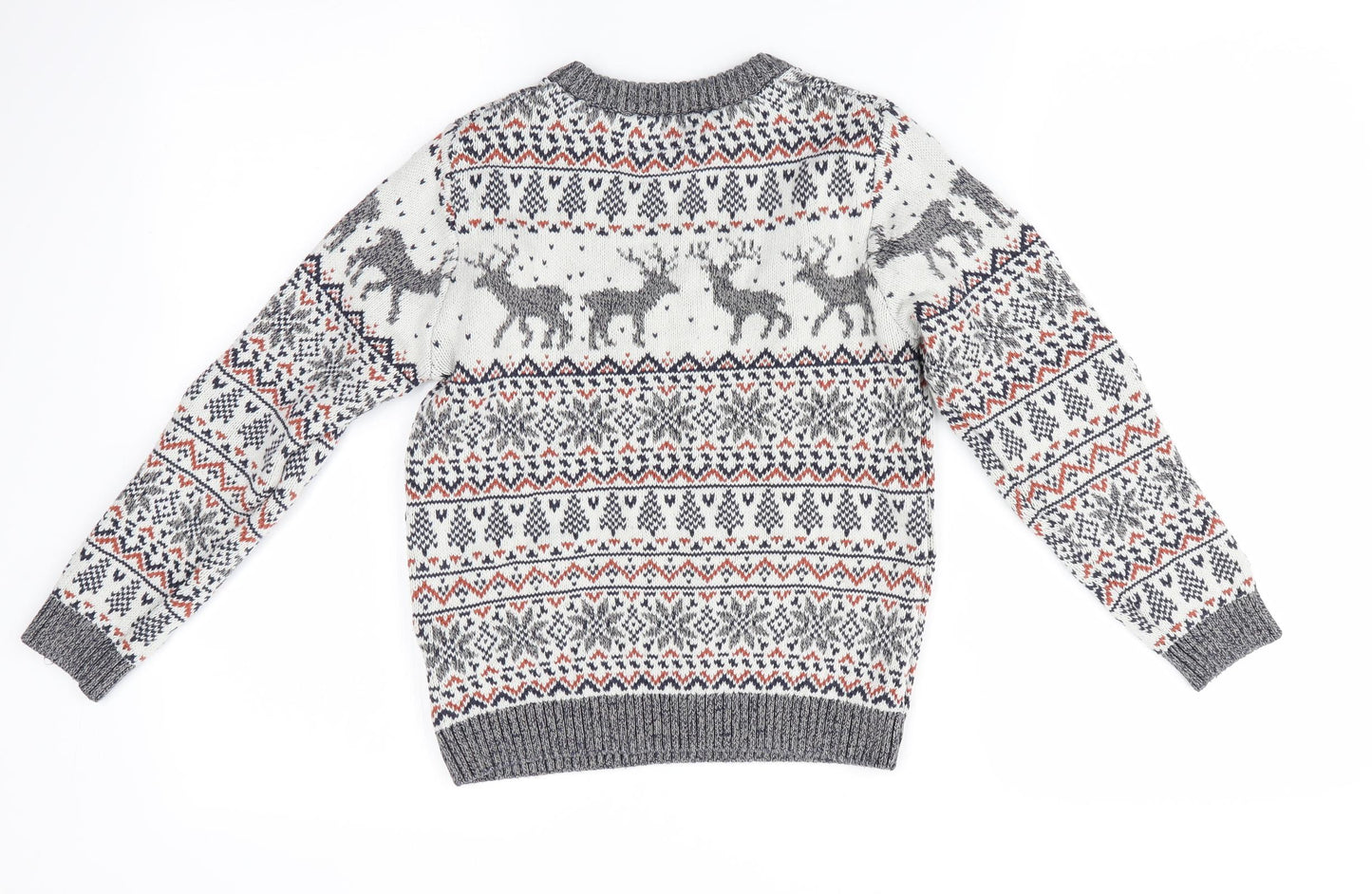 NEXT Boys Ivory Striped  Pullover Jumper Size 8-9 Years  - Christmas jumper