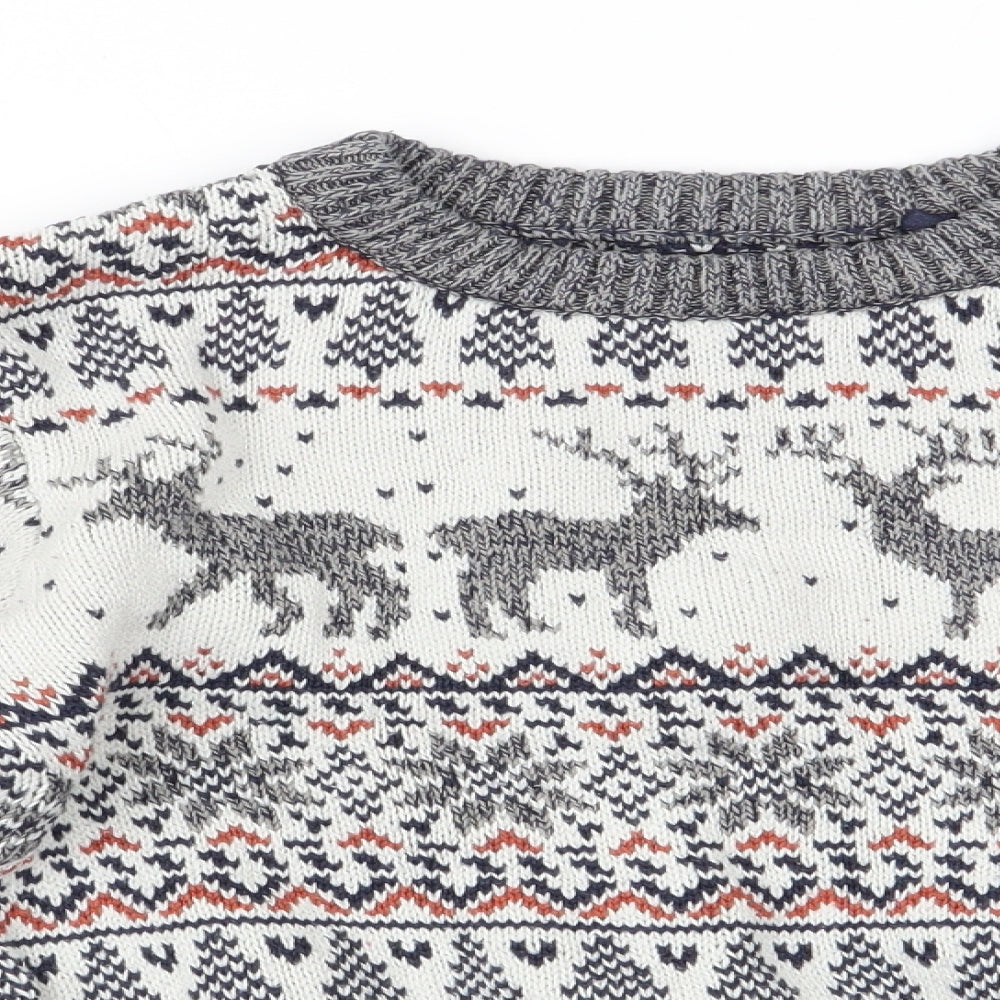 NEXT Boys Ivory Striped  Pullover Jumper Size 8-9 Years  - Christmas jumper