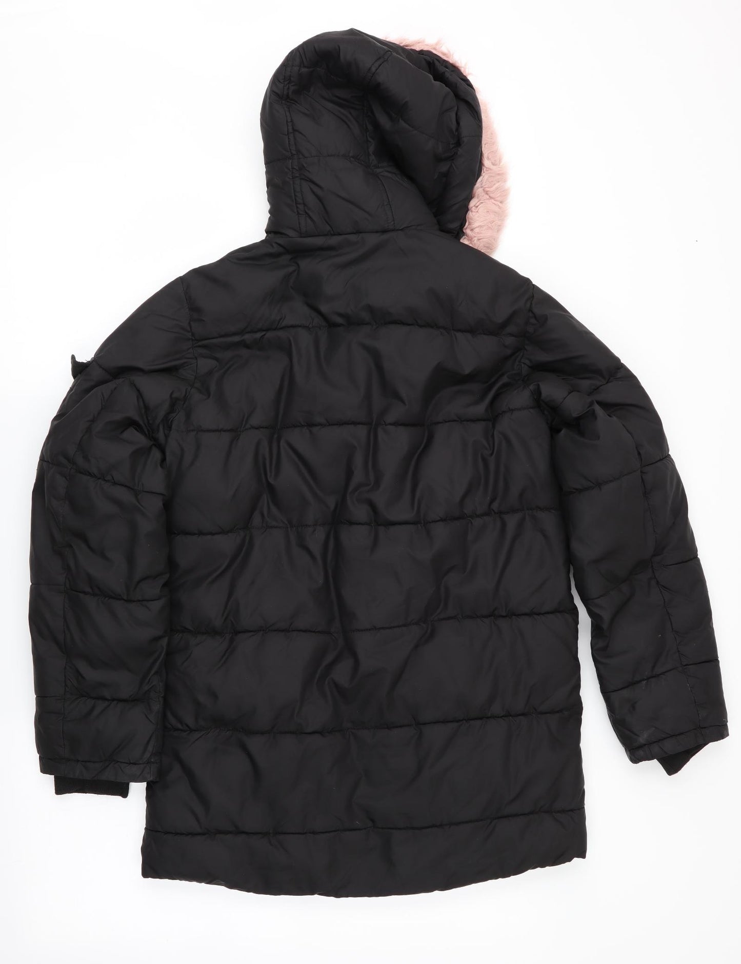 Hype Girls Black   Parka Coat Size 11-12 Years