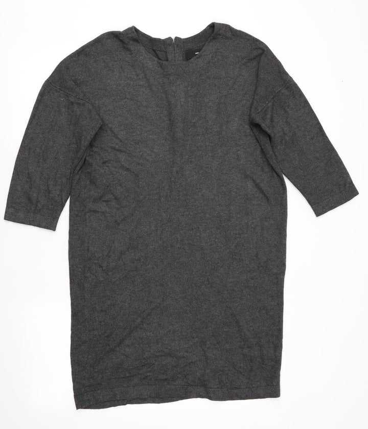 VERO MODA Womens Grey Jumper Dress Size L - Back Zip