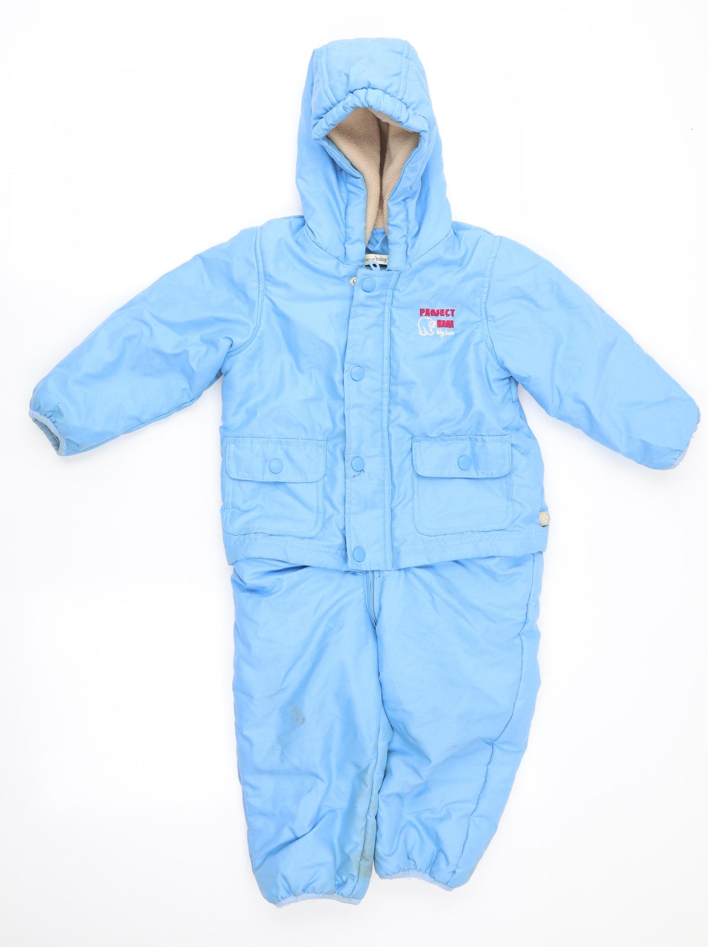 Avenue Baby Boys Blue Animal Print   Snowsuit Size 18-24 Months