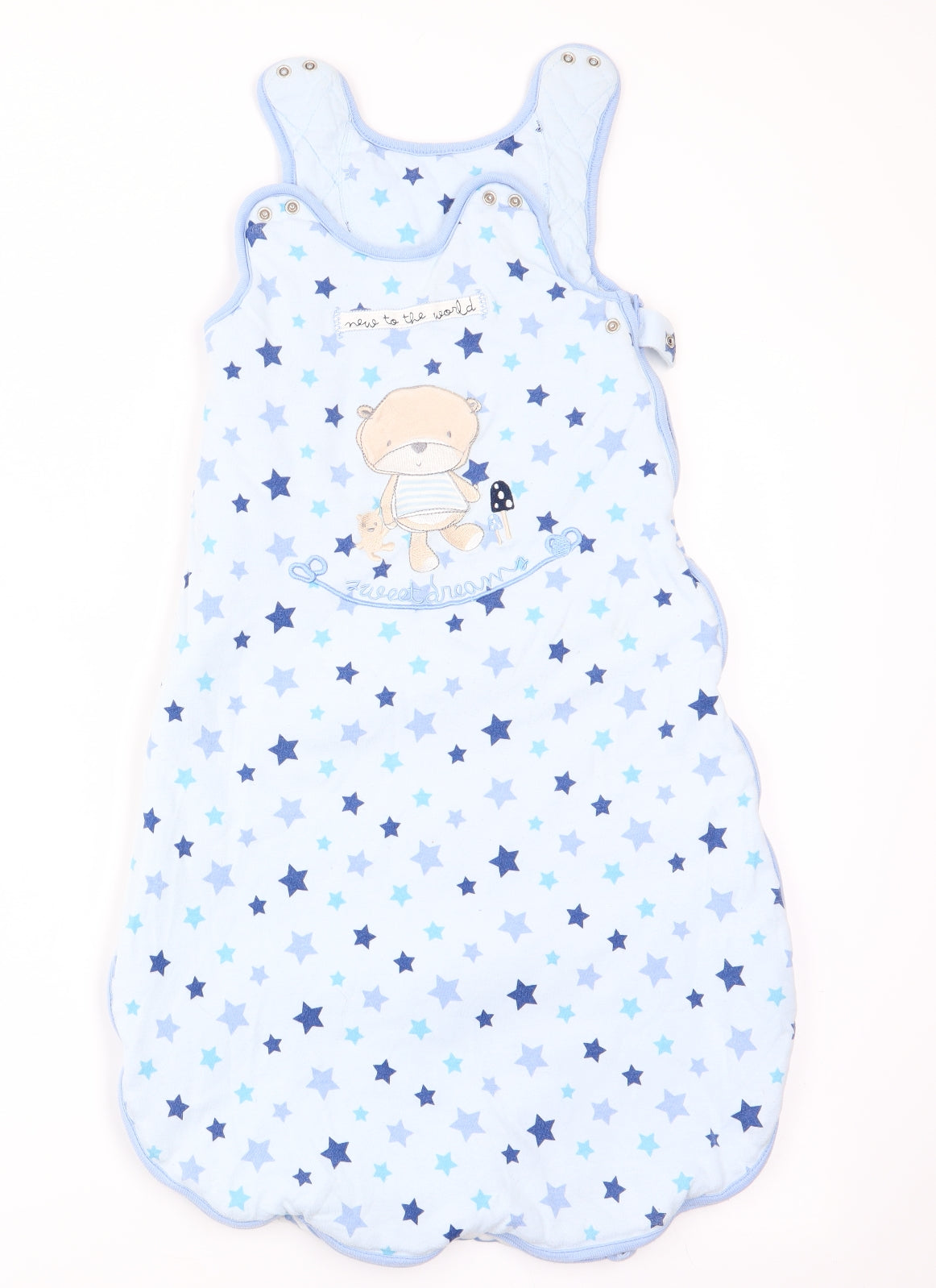 George Boys Blue Geometric   One Piece Size 12-18 Months  - Teddy Bear