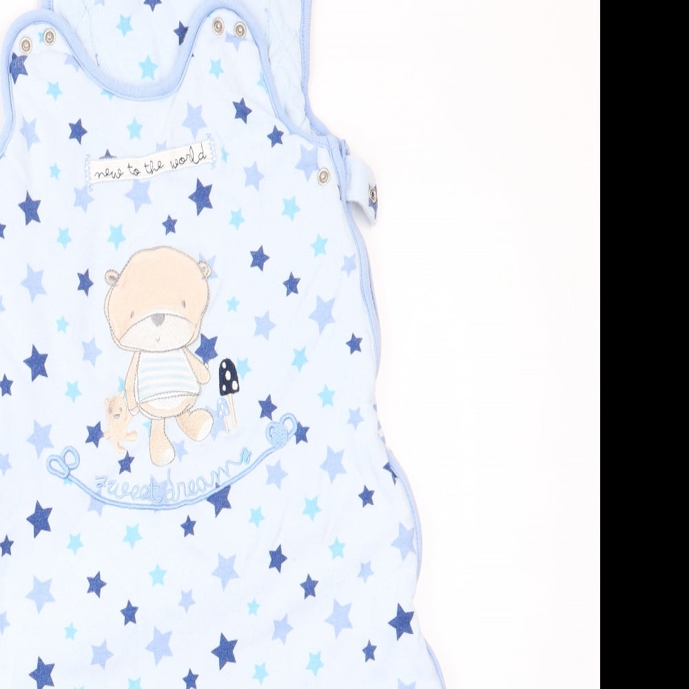 George Boys Blue Geometric   One Piece Size 12-18 Months  - Teddy Bear
