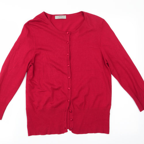 Marks and Spencer Womens Red   Cardigan Jumper Size 10