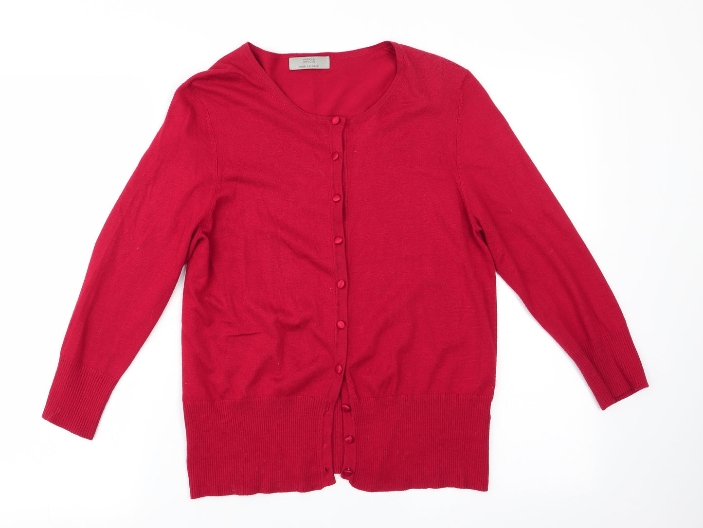 Marks and Spencer Womens Red   Cardigan Jumper Size 10