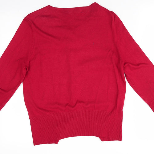 Marks and Spencer Womens Red   Cardigan Jumper Size 10