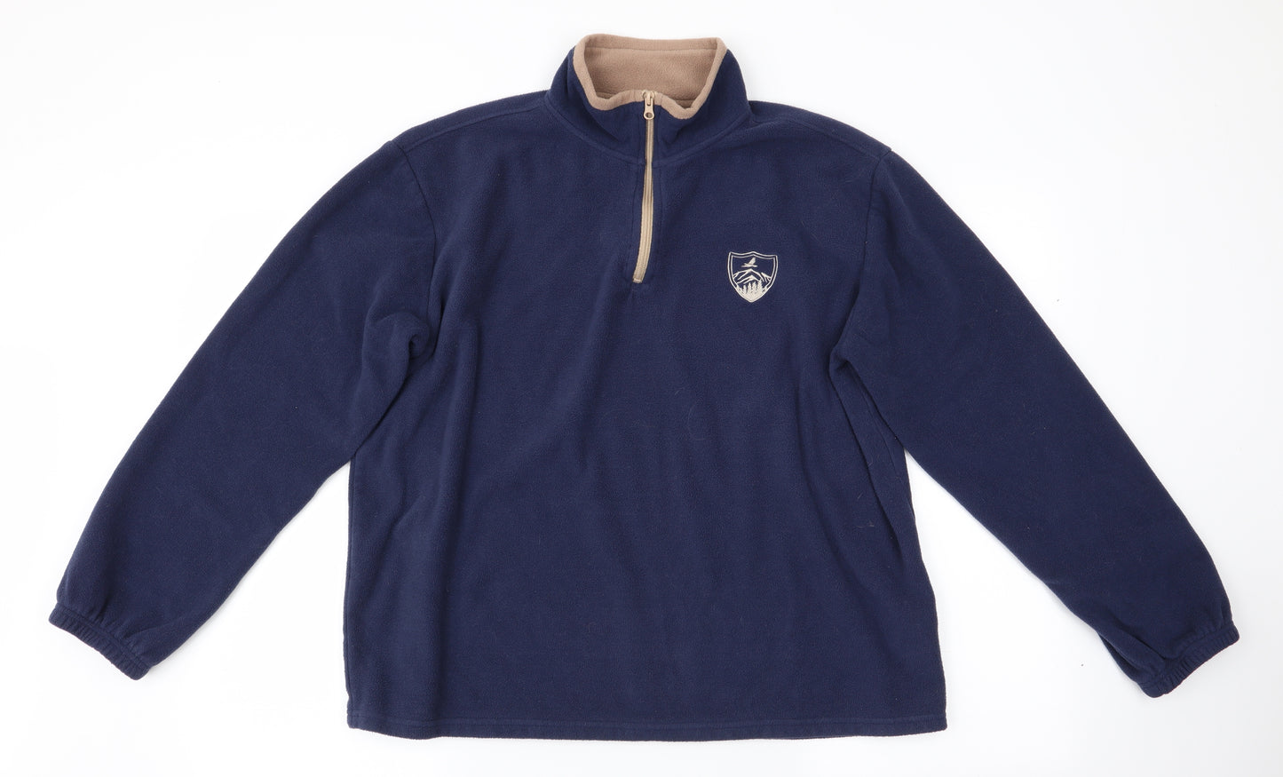 Atlas for Men Mens Blue   Henley Jumper Size L  - Fleece Feel Exterior