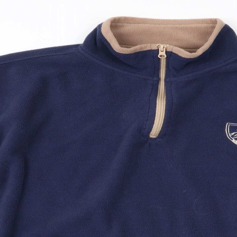 Atlas for Men Mens Blue   Henley Jumper Size L  - Fleece Feel Exterior