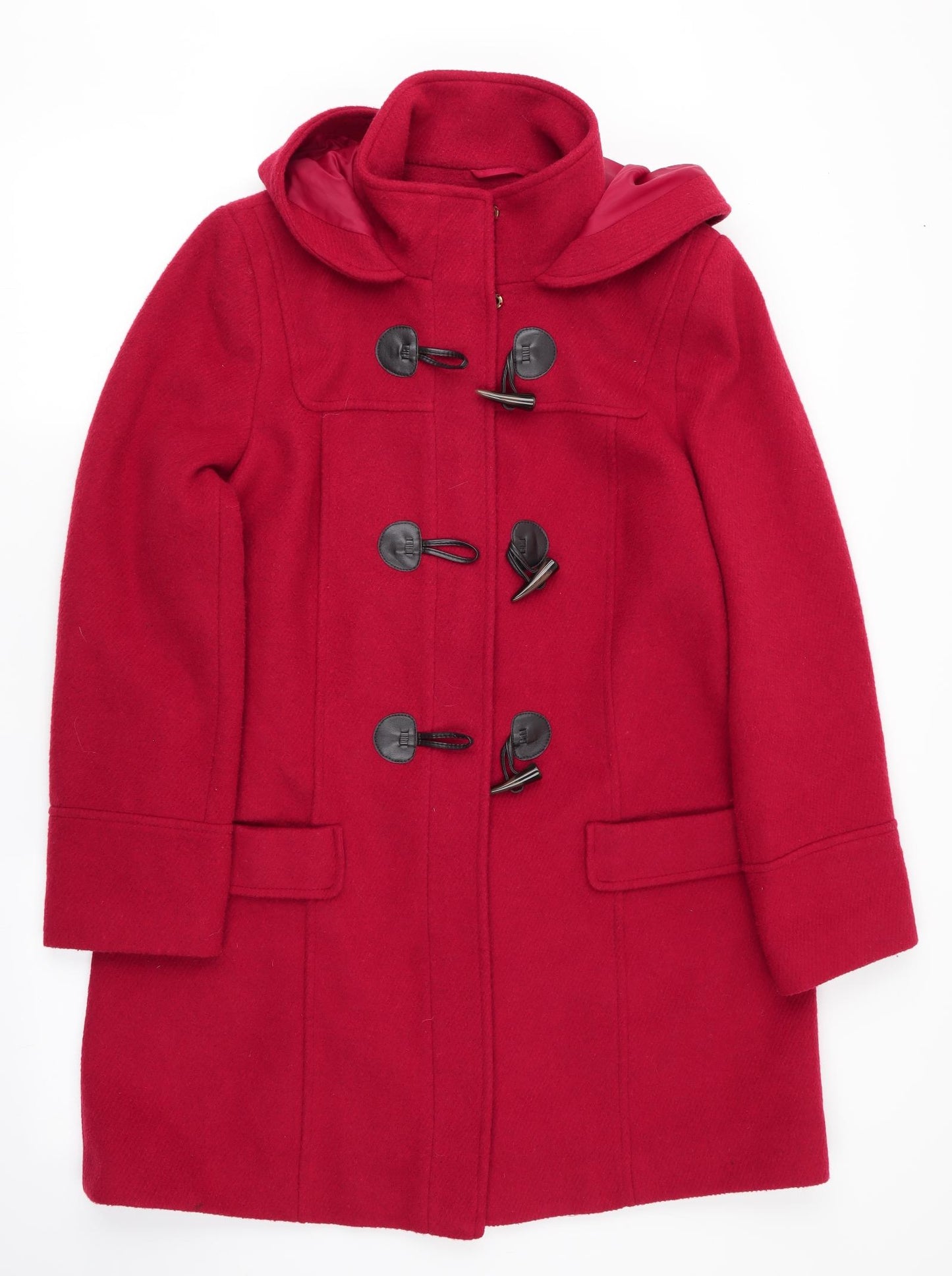 Marks and Spencer Womens Red   Overcoat Coat Size 14  - Duffle Coat