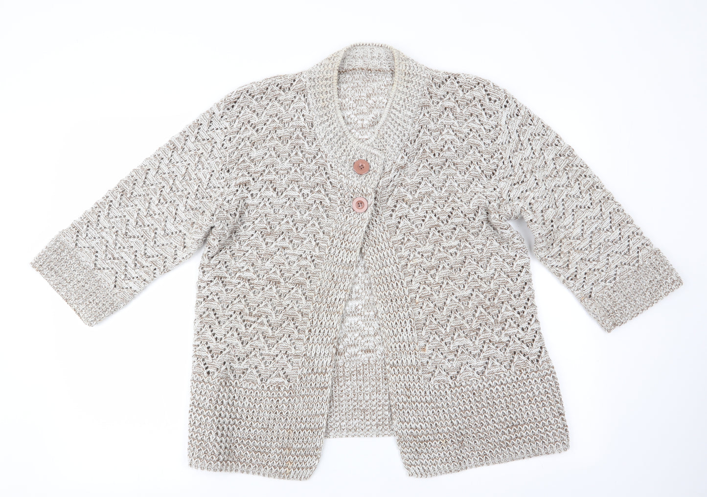 Preworn Womens Brown   Cardigan Jumper Size S  - open knit