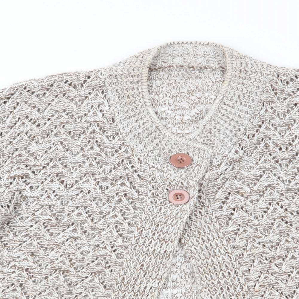 Preworn Womens Brown   Cardigan Jumper Size S  - open knit