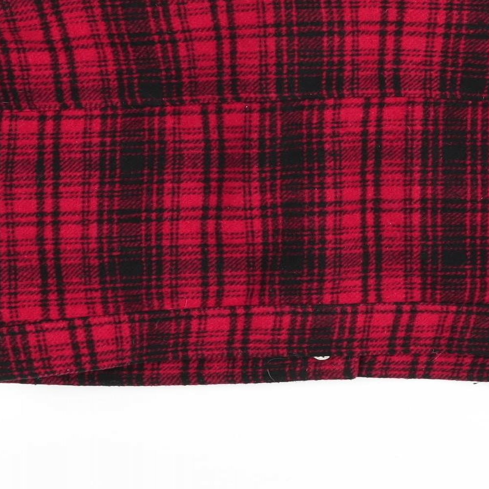 Missguided Womens Red Check  Bomber Jacket Coat Size 4