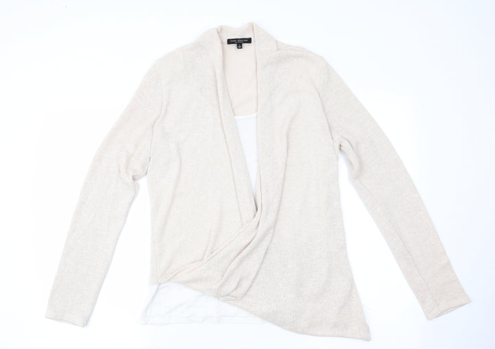 Green Envelope Womens Beige   Pullover Jumper Size L  - Faux T-shirt Front