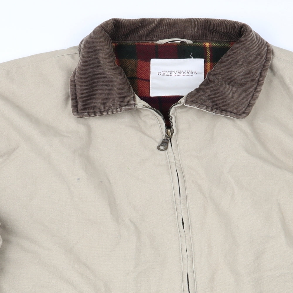 Greenwoods Mens Beige   Bomber Jacket Coat Size S
