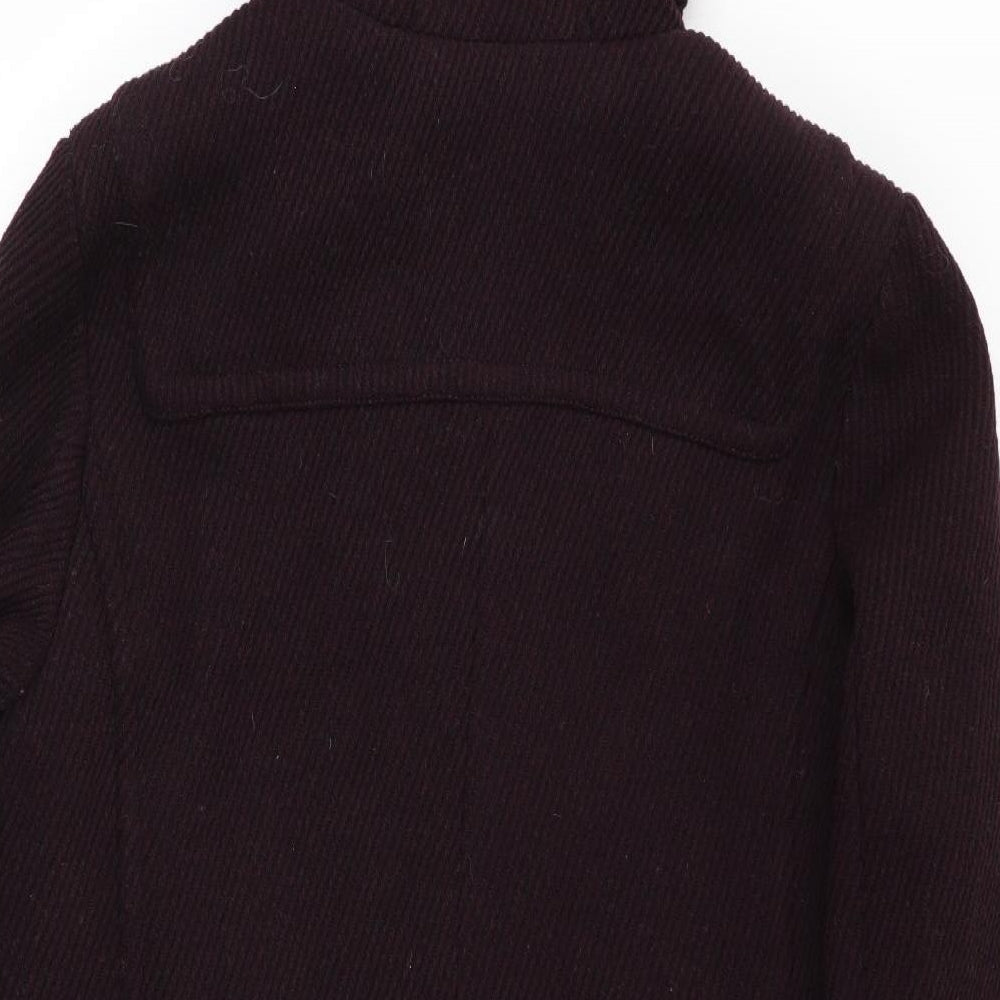 NEXT Womens Brown Striped  Overcoat Coat Size 18  - Duffle Style Coat