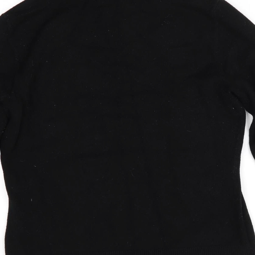 Preworn Womens Black Floral  Pullover Jumper