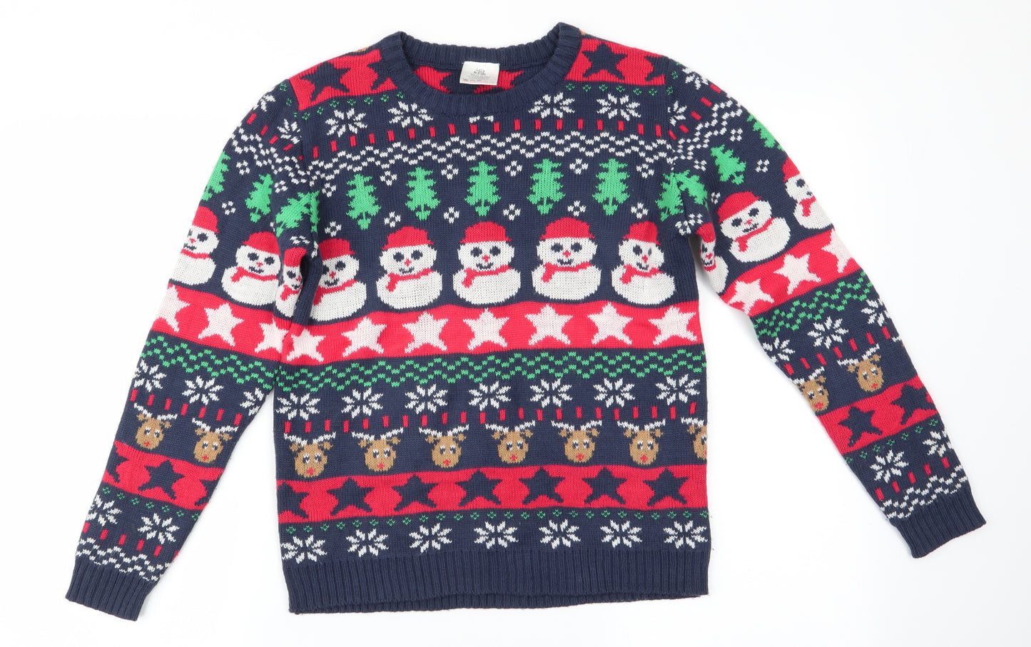 Lilly & Dan Boys Blue Animal Print  Pullover Jumper Size 11-12 Years  - Christmas Jumper
