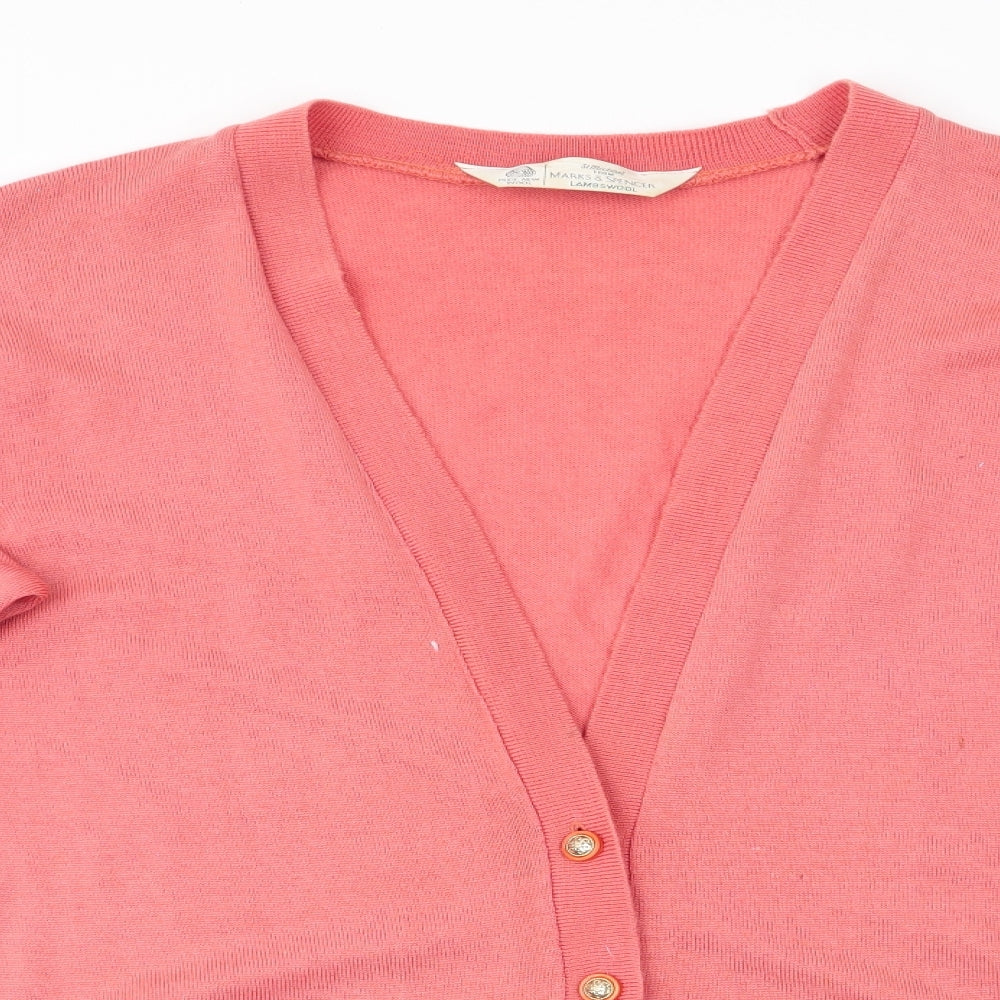 Marks and Spencer Womens Pink   Cardigan Jumper Size 12