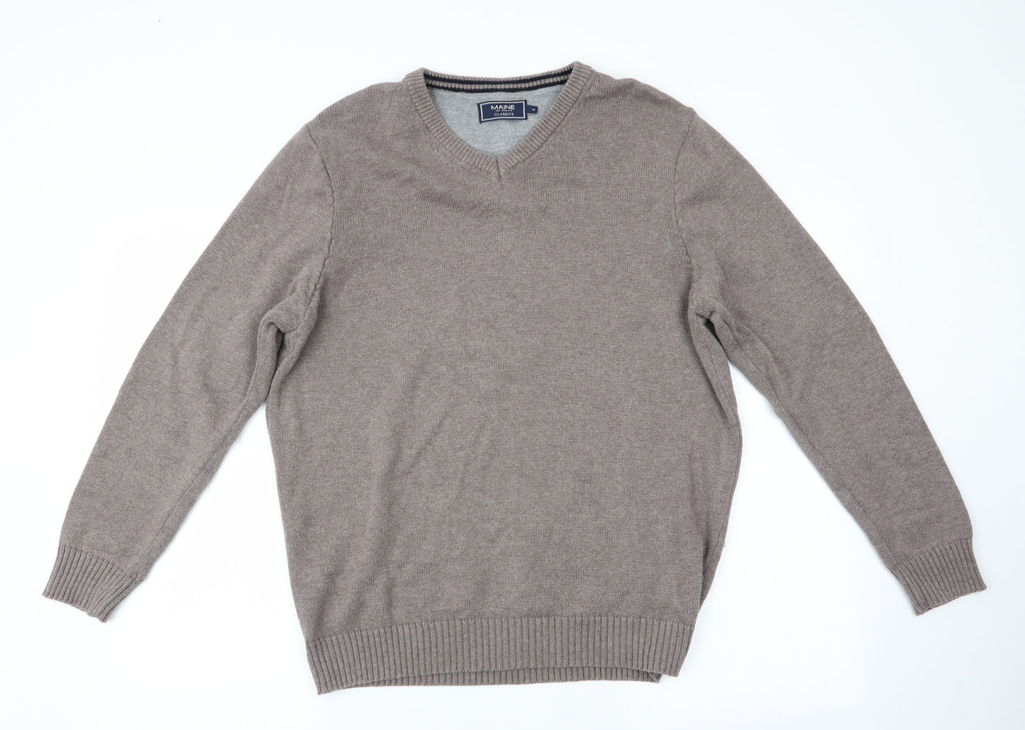 Maine Mens Brown   Pullover Jumper Size M