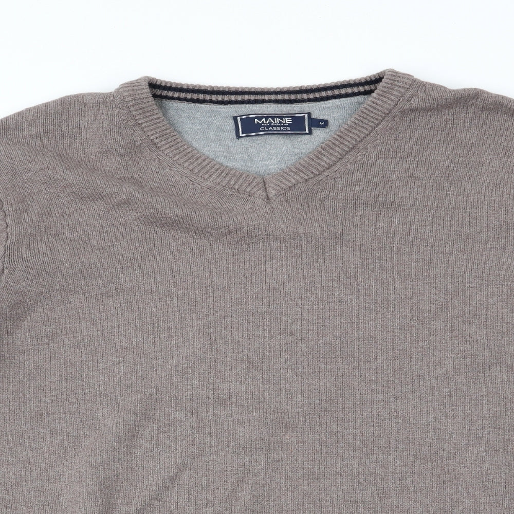 Maine Mens Brown   Pullover Jumper Size M