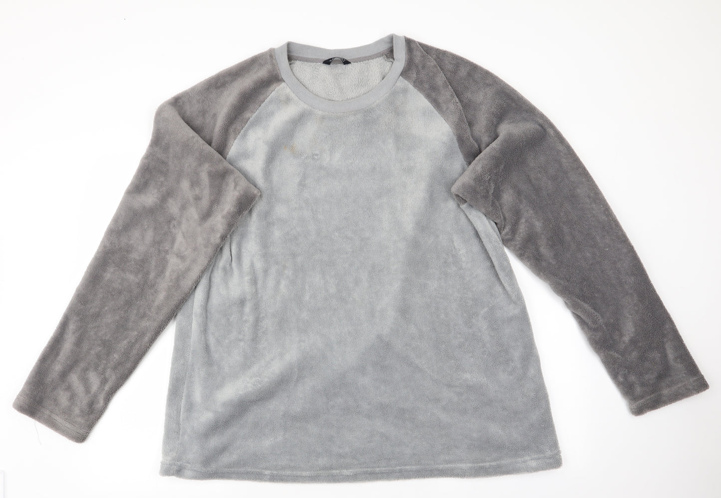 Avenue Mens Grey Solid   Pyjama Top Size XL  - Fleece Feel Exterior