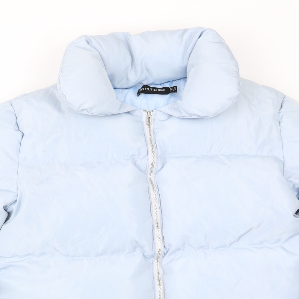 Pretty Little Thing Womens Blue   Puffer Jacket Coat Size 6