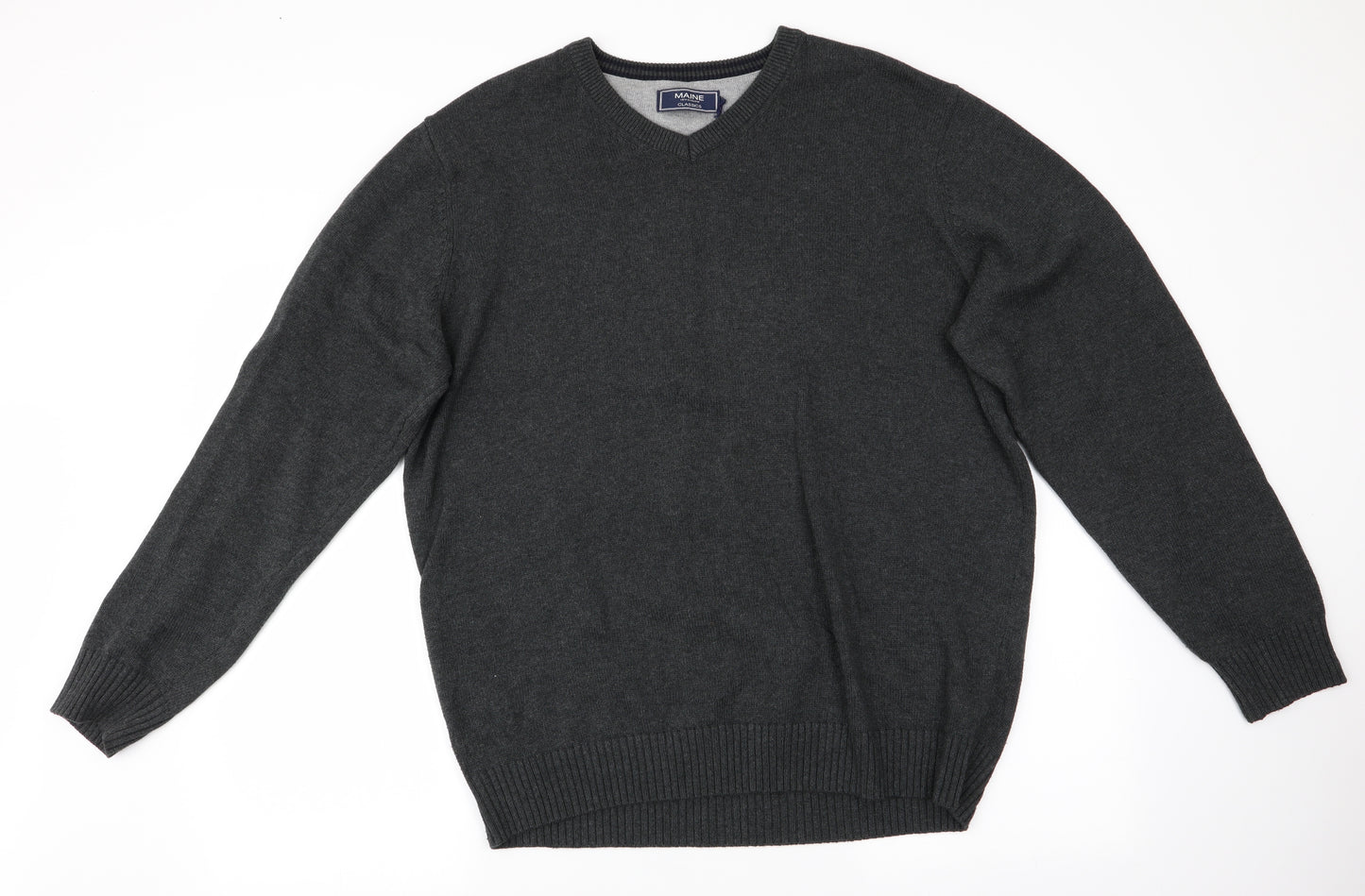 Maine Mens Grey   Pullover Jumper Size L
