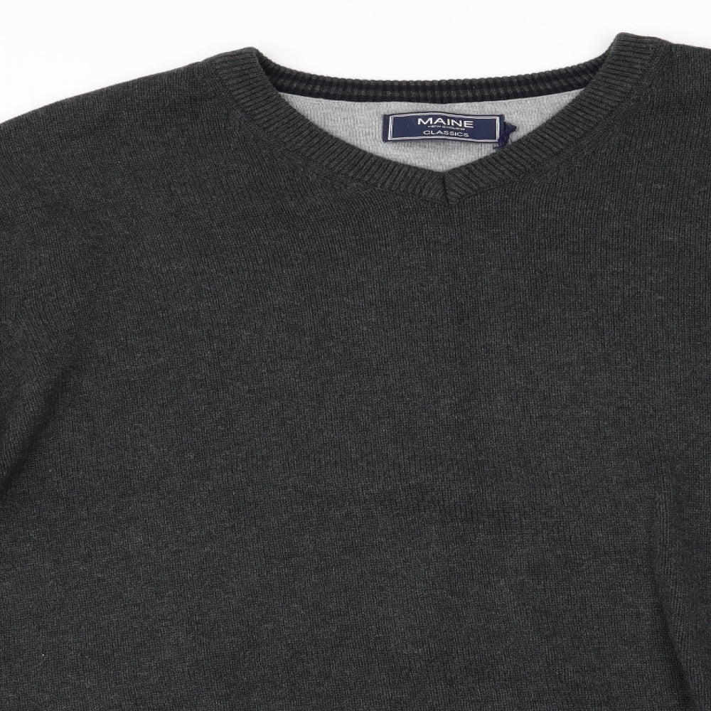 Maine Mens Grey   Pullover Jumper Size L